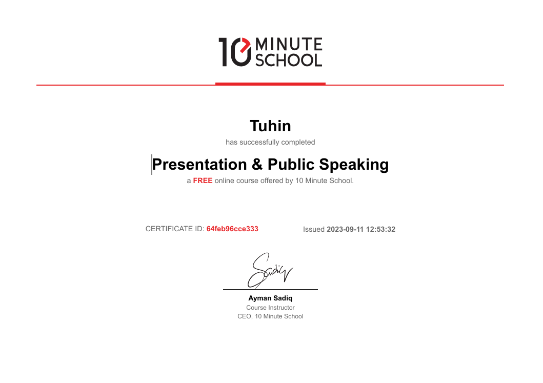 Presentation & Public Speaking Mastery - 10 Minute School